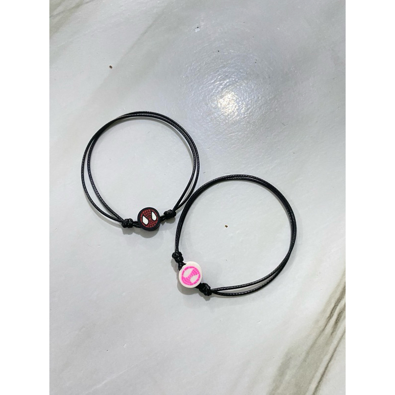 Couple Gelang Spiderman cowo cewek|| Gelang couple tali hitam|| Gelang Pasangan