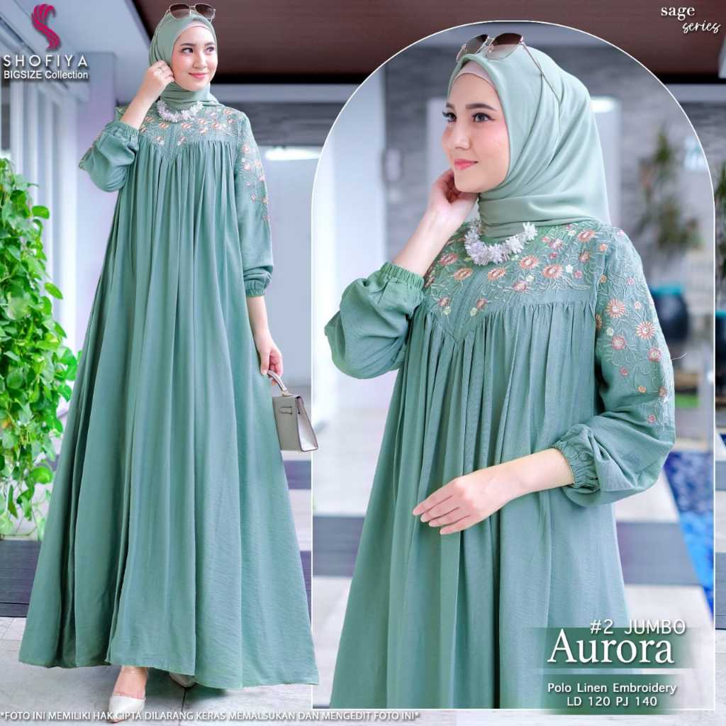 Aurora Dress Shofiya Gamis Pesta Terbaru Ld 120