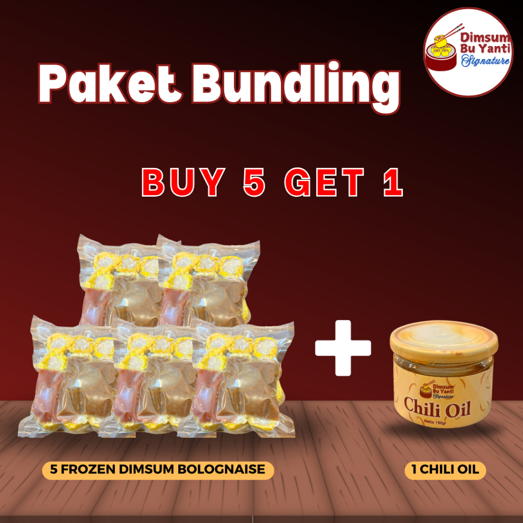 

[PAKET BUNDLING] Beli 5 Dimsum Bolognaise Frozen Gratis 1 Sambal Chili Oil 100g