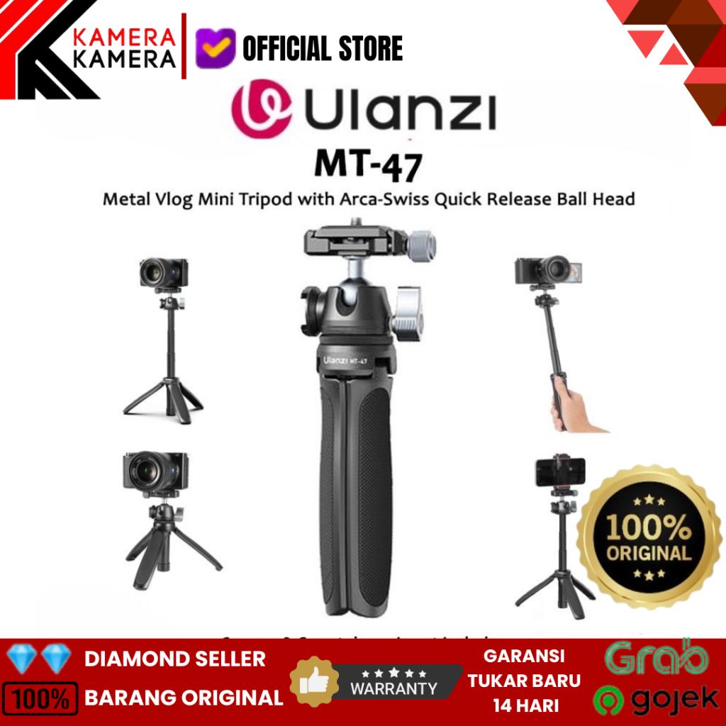 Ulanzi MT-47 Metal Vlog Mini Tripod with Arca Swiss Ball Head