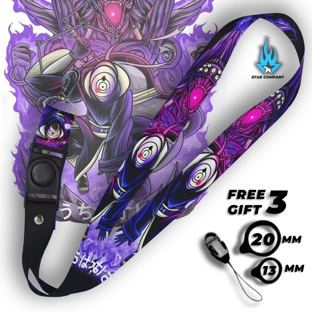 

LANYARD OBITO TOBI UCIHA UNGU NARUTO GANTUNGAN HANDPHONE & UNTUK ID CARD