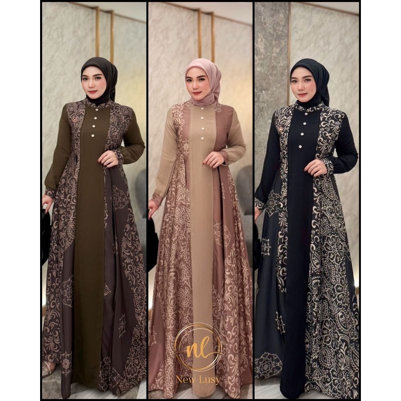 Verenza Dress By New Lusy / Gamis NewLusy / Gamis batik etnik standar jumbo