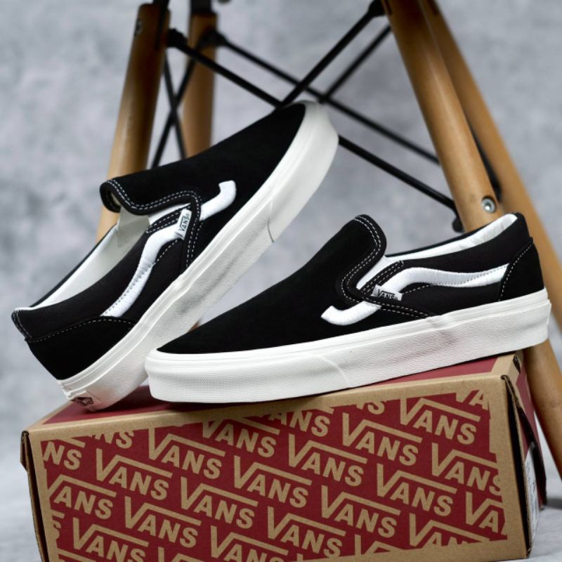 Vans Slip On Side Stripe Black White