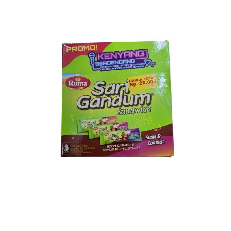 

Roma Sari Gandum Sandwich 1 Box Isi 12pcs × 27gr