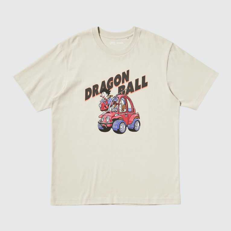 Tshirt UNIQLO x Dragon Ball (Goku & Master Roshi) | UT Dragon Ball Kaos Lengan Pendek - Cream
