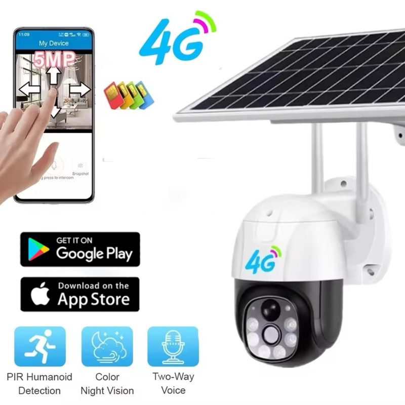 Camera CCTV 4G Simcard Solar Panel Outdoor
