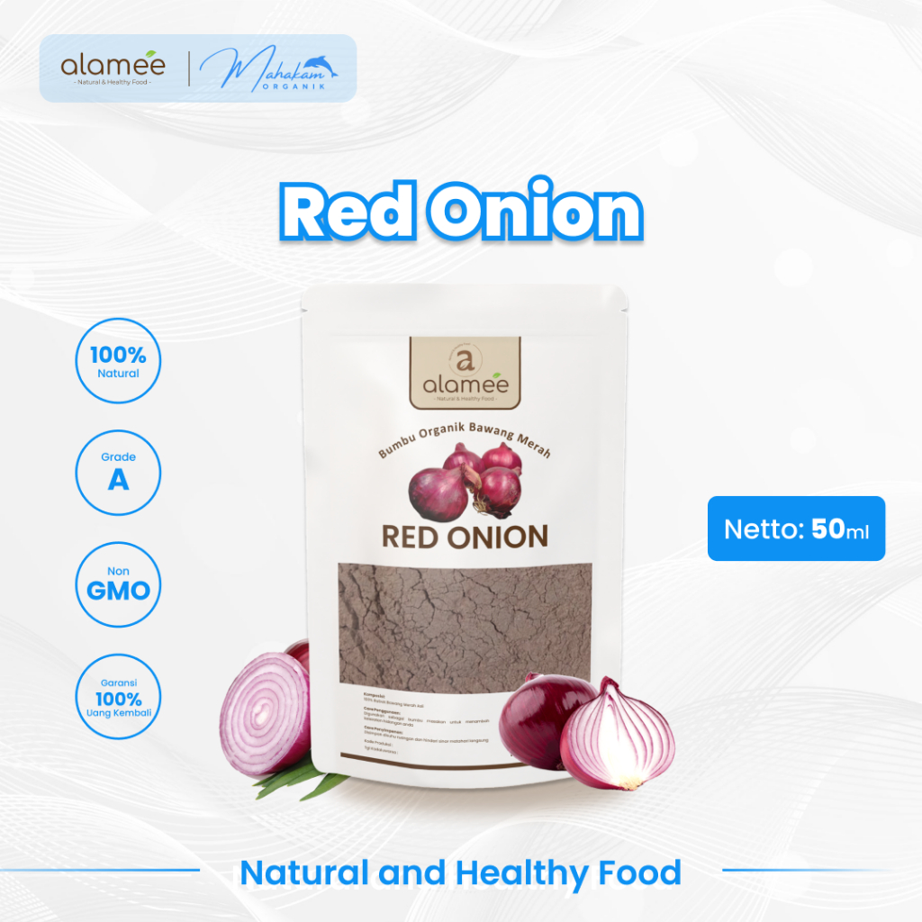 

ALAMEE Bubuk Bawang Merah Red Onion Powder Bumbu Dapur Organik Masak Bamer 50 Gram