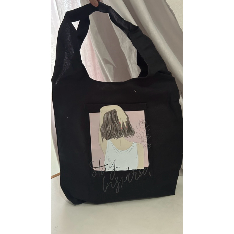 Tas totebag kanvas hitam