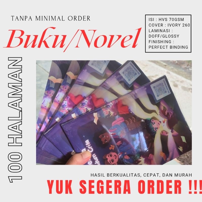 

Cetak buku hvs hitam putih 100 halaman A5 (softcover)