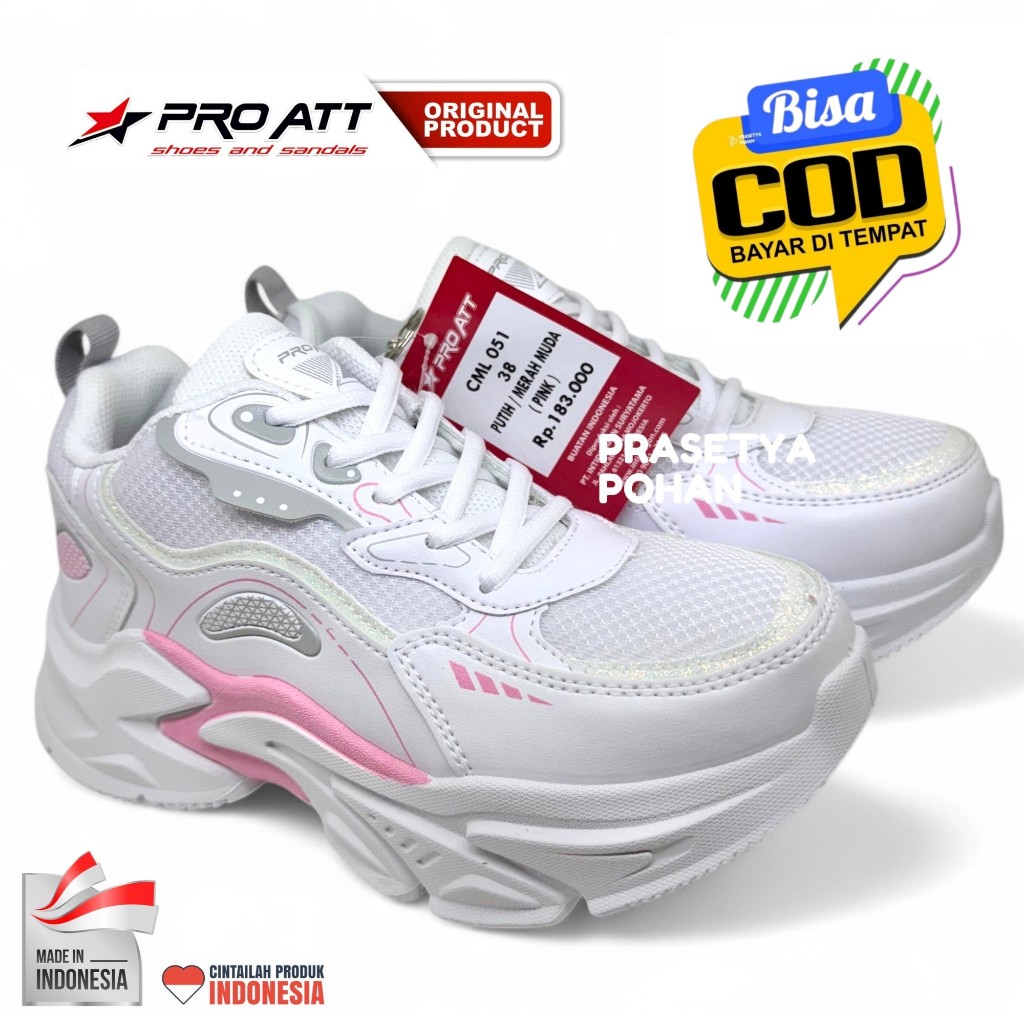 Sepatu Putih Wanita Original PRO ATT - Sepatu Sneakers Putih Wanita Sepatu Sports Putih