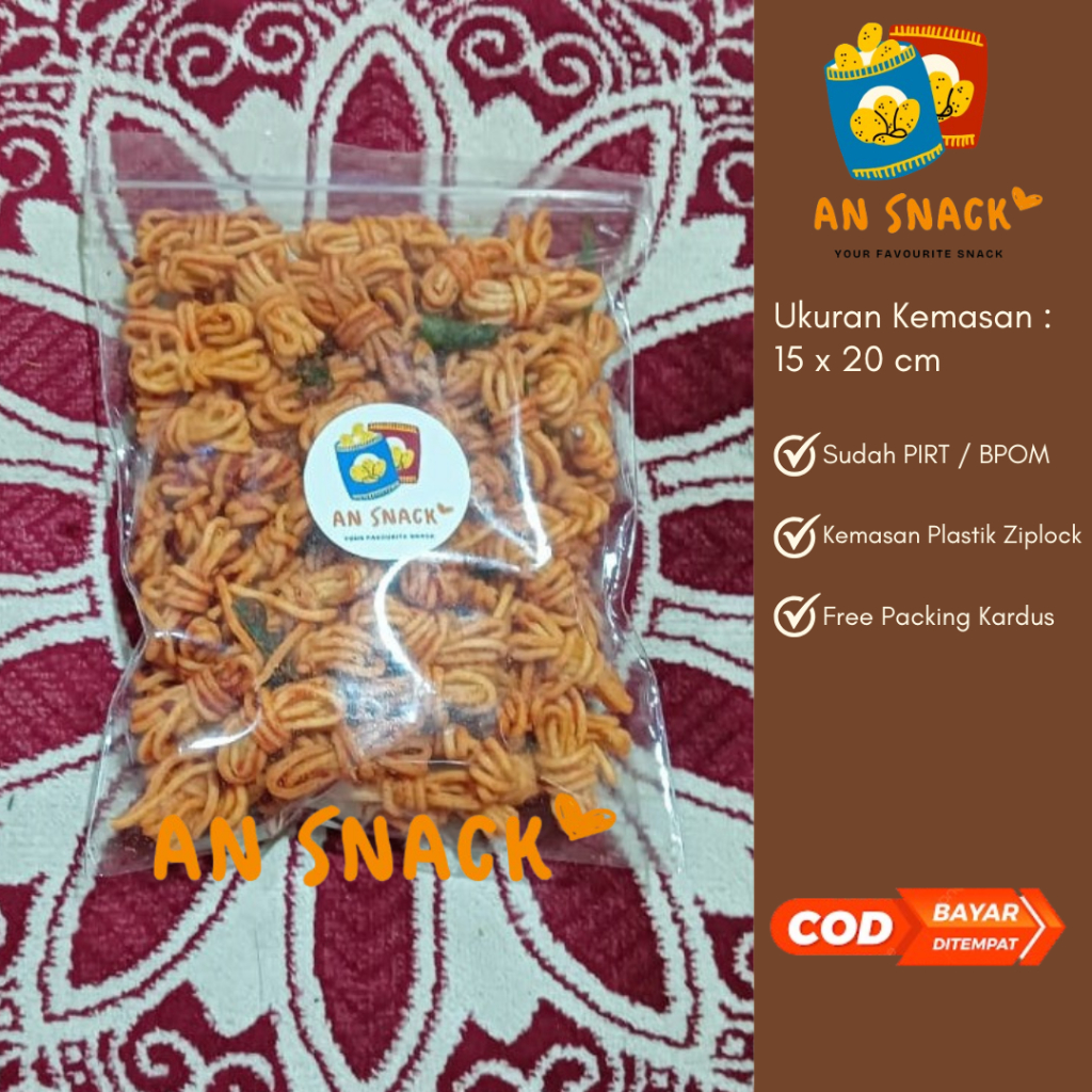

AN SNACK - MIE GULUNG PEDAS GURIH 250GR 25.000 - MIE GULUNG PEDAS ENAK - SNACK KEKINIAN