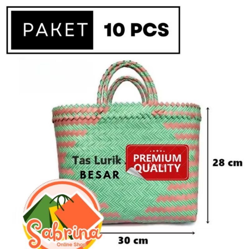

PAKET HEMAT 10 PCS Tas Anyaman Plastik BESAR Lurik Keranjang Belanja Besar Souvenir Parcel Hampers