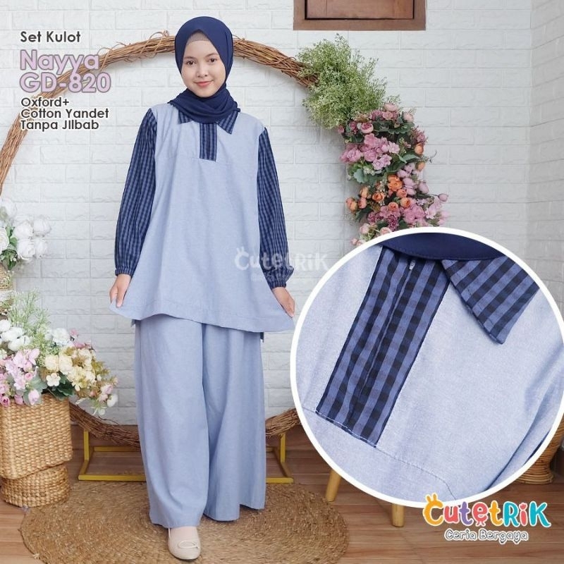 Cutetrik One Set Setelan Anak Tunik dan Celana Kulot Nayya Ukuran 14 Setelan Celana Remaja / Dewasa