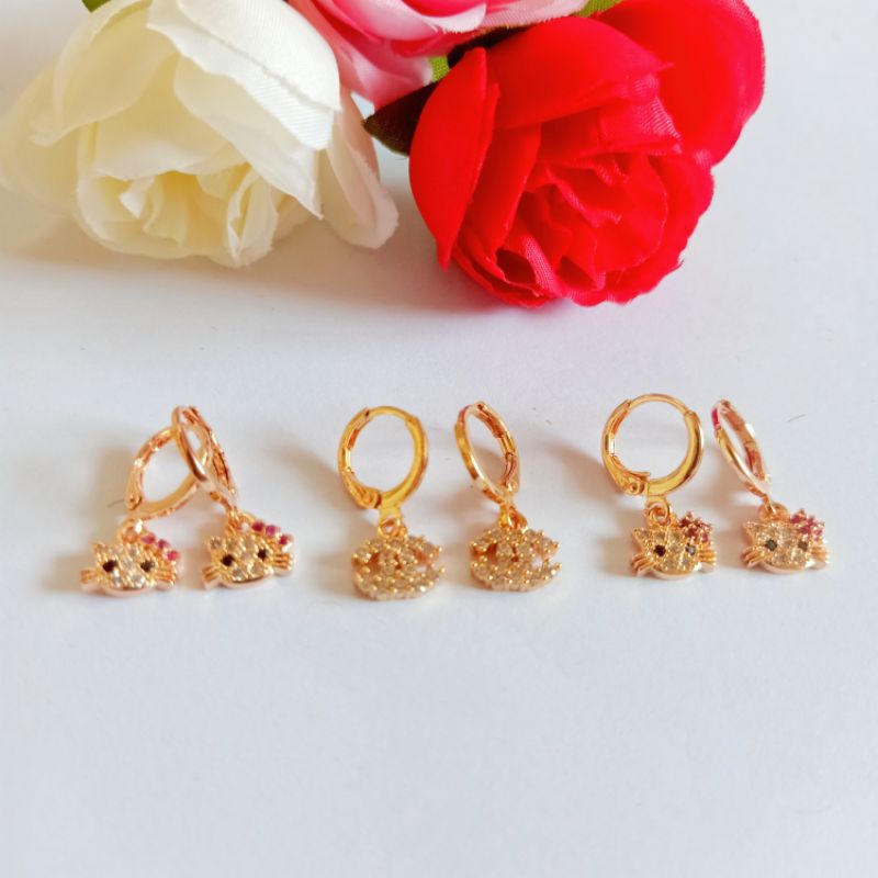 Anting anak-anak anti karat/anting perhiasan titanium gold