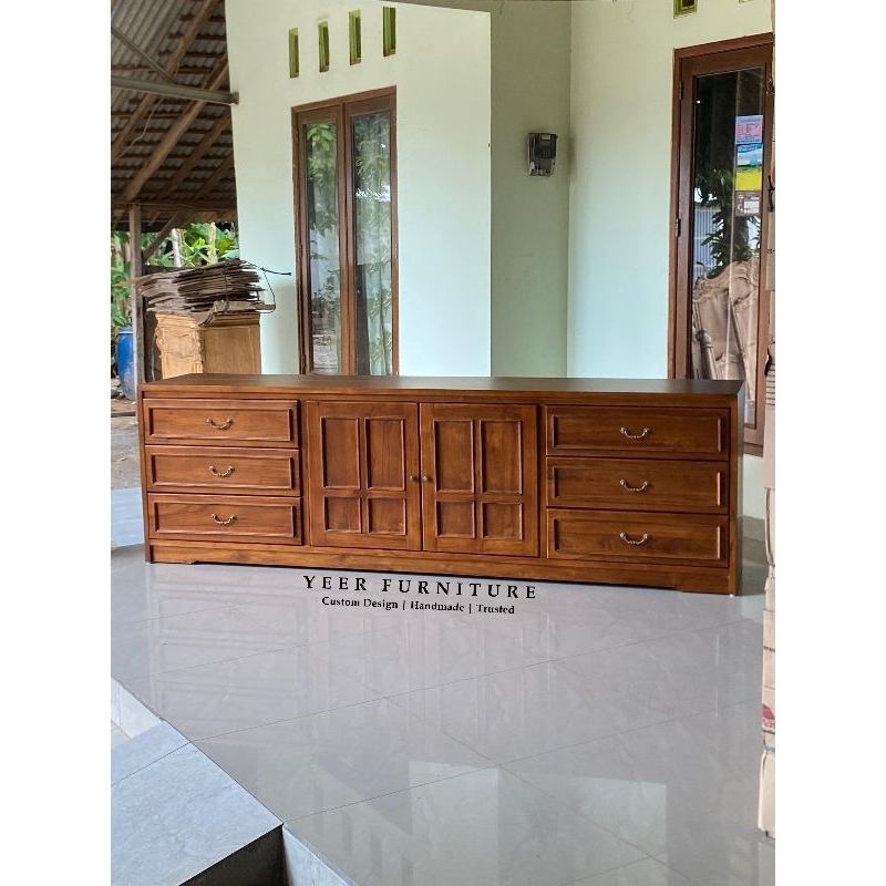 Bufet Jati Minimalis Bufet Tv Cabinet tv Meja Tv Mewah