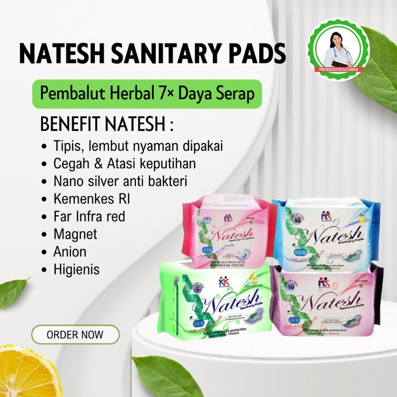 Natesh Pembalut Natesh Day Natesh Night Natesh Pantyliner Natesh Natesh Extra Long Pembalut Herbal W