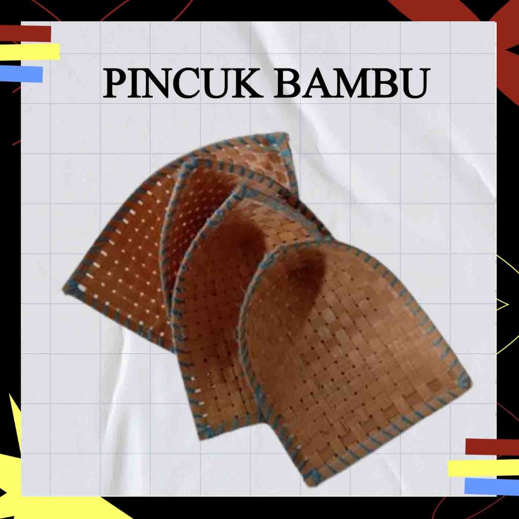 Piring pincuk anyaman bambu / besek pincuk bambu anyaman bambu-piring tradisionall