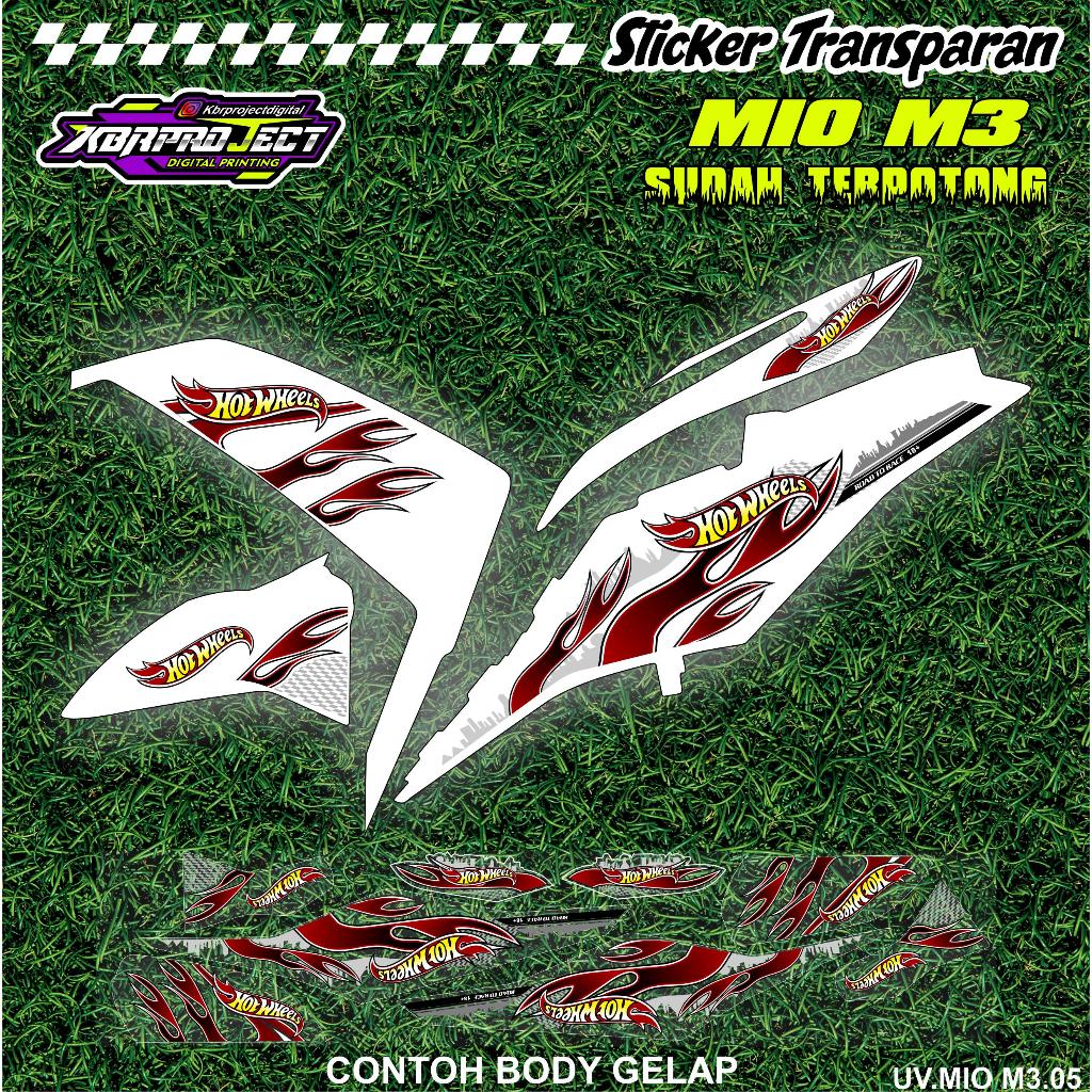 MIO M3 MIO 125 STIKER STRIPING TRANSPARAN MOTIF HOT WHEELS MOTOR YAMAHA 05 TRANSPARANT BISA COD
