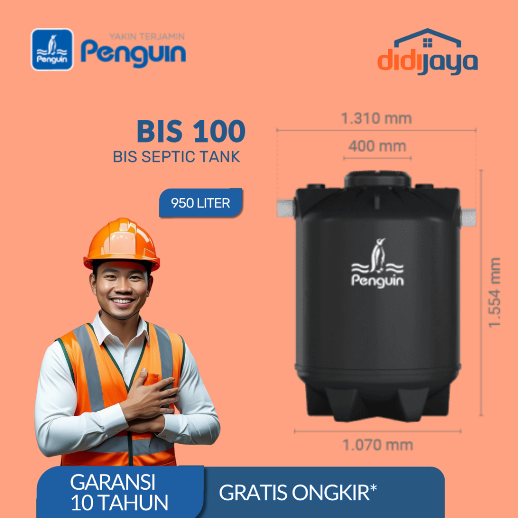 Septic Tank Biorotech Penguin BIS 100 1000 Liter | Tangki Air Septic Tank Biorotech