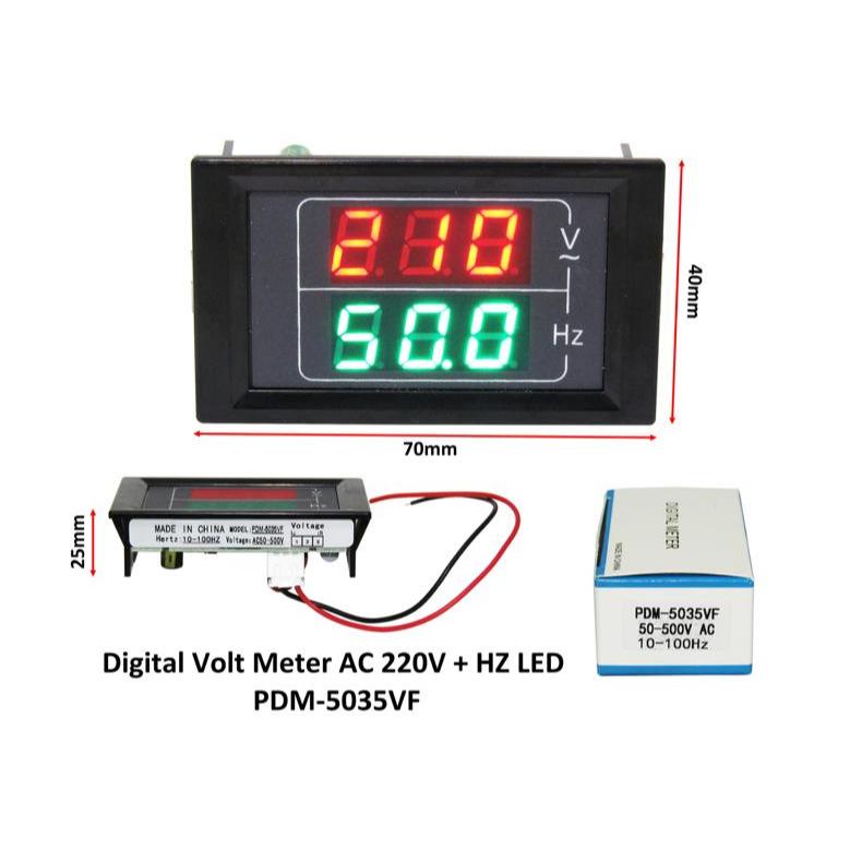 Digital Volt Hz meter Voltmeter Ac 220V Frequency Volt HZ meter untuk genset audio