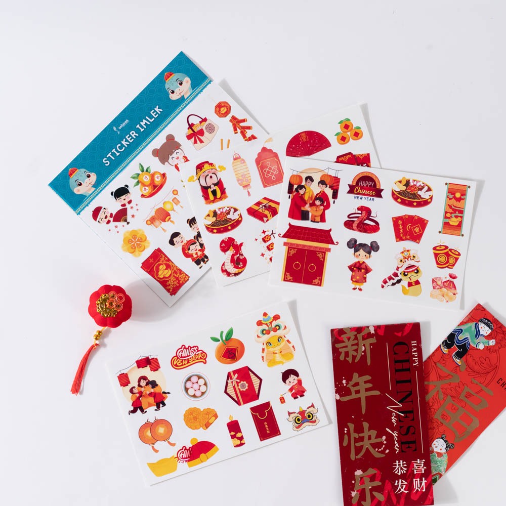

Stiker Pack Tahun Baru Imlek Chinese New Year Sticker Scrapbook Souvenir Anak 1 set isi 4 Lembar