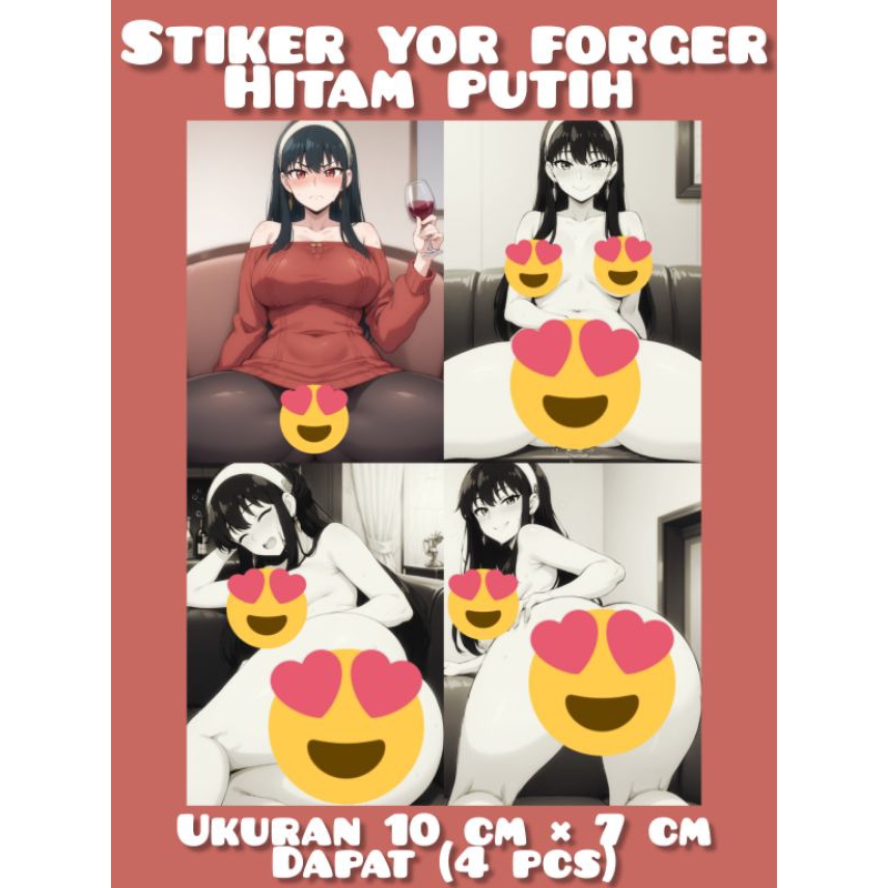

Stiker Yor Forger Hitam Putih ukuran 10cm × 7cm (4pcs)