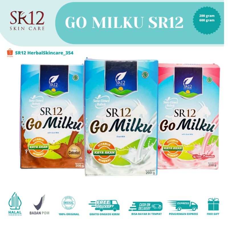 

GO MILKU SR12/SUSU KAMBING ETAWA/GOAT MILK/PREMIUM/HALAL BPOM
