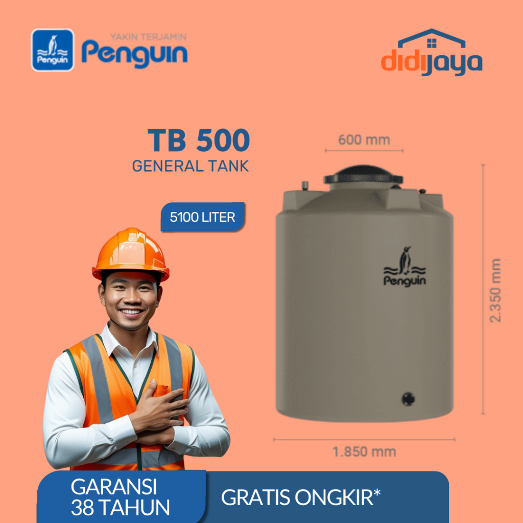Tandon Air Penguin Anti Lumut Toren Air Tangki Air Penguin TB 500 5100 Liter FREE ONGKIR SE-JAWA