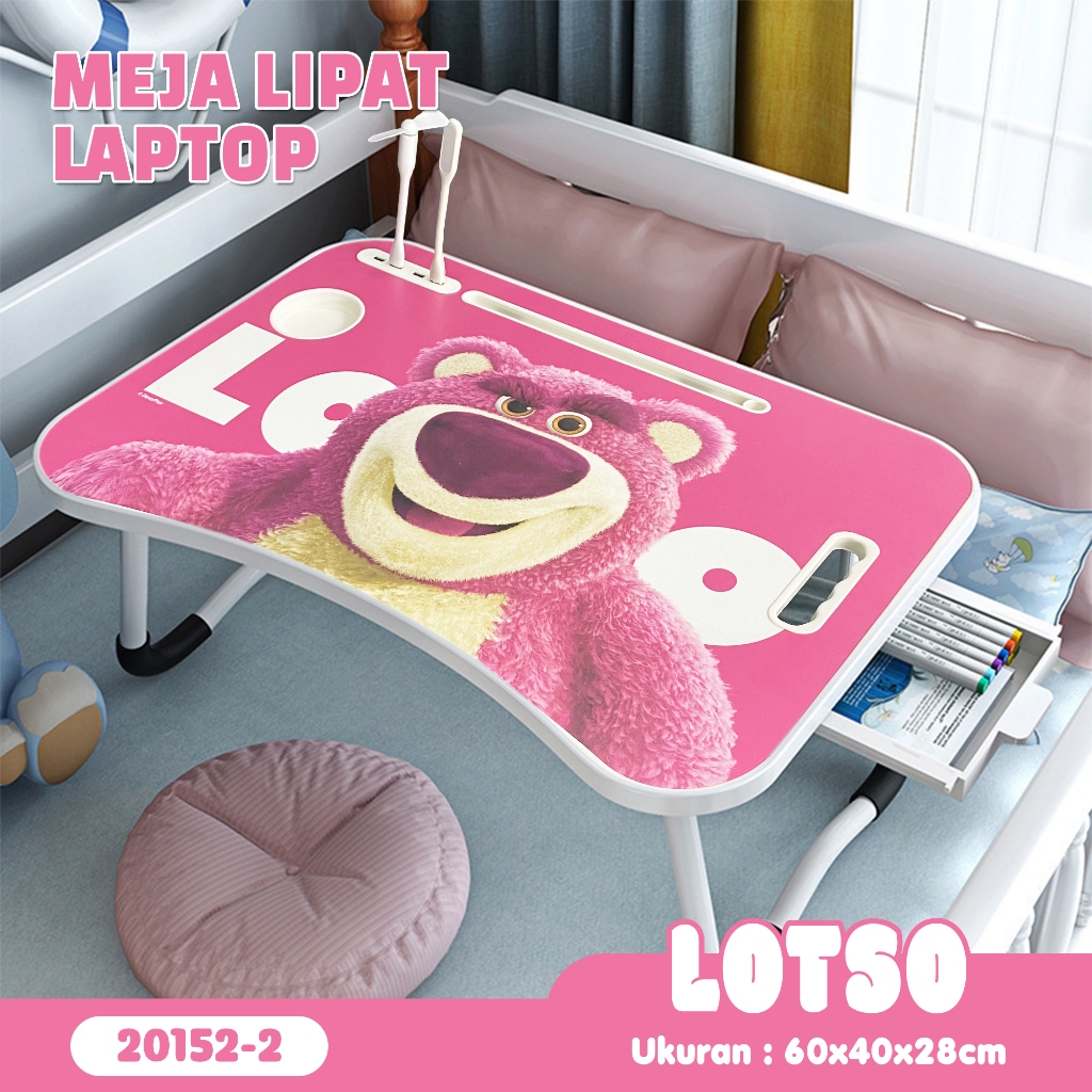 

Lezatoz_Genz Meja Belajar Anak Lipat Karakter Meja Laptop Portable Folding Table Serbaguna
