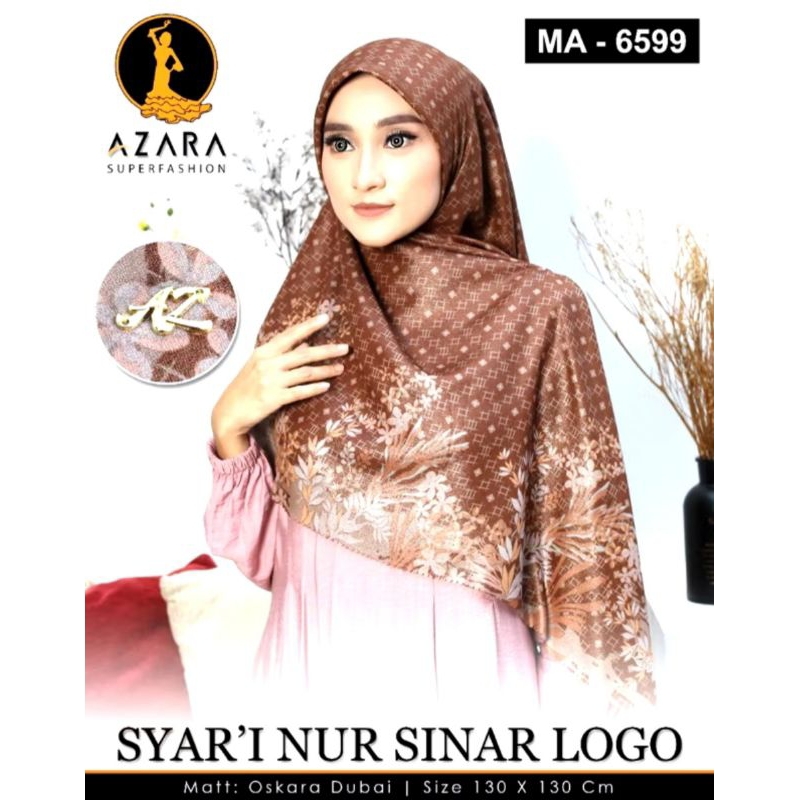 HIJAB JUMBO (SYAR'I) NUR SINAR ORI AZARA METAL LOGO BESI