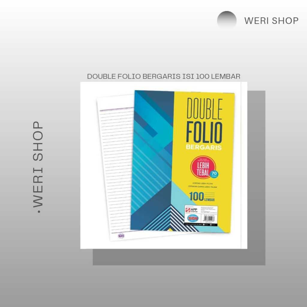 

DOUBLE FOLIO BERGARIS SIDU 100 LEMBAR 70GSM (PER PAK)