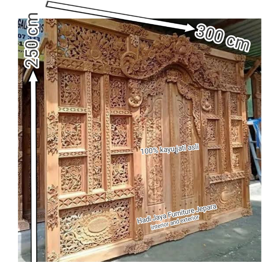 Pintu gebyok style motif bali relief