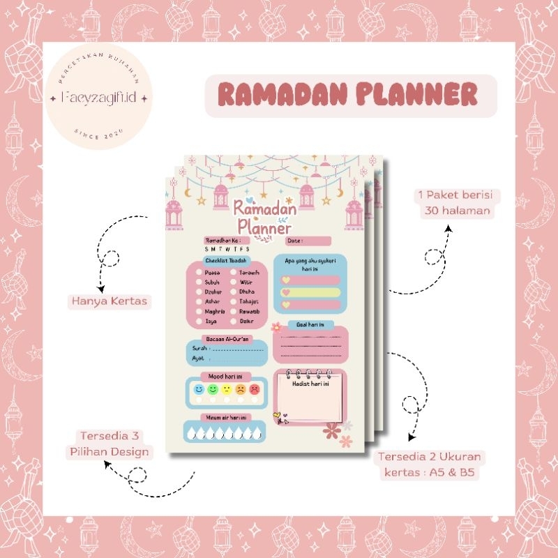 

(30 halaman) Binder Ramadan planner / Ramadan tracker / journal ramadhan