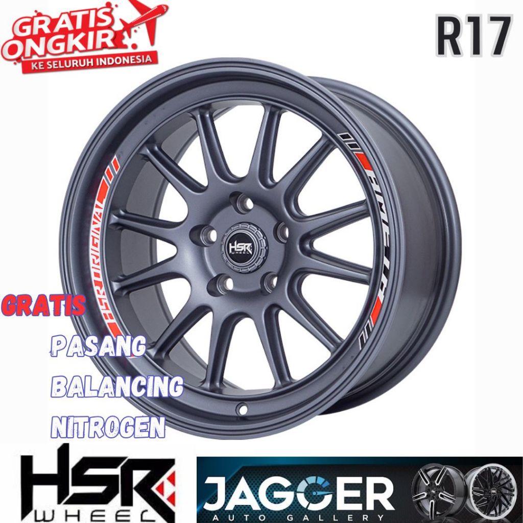 Velg mobil ring 17 innova, rush, terios, crv, hrv, brv, xpander HSR AMETH lebar 8,5inc ET22