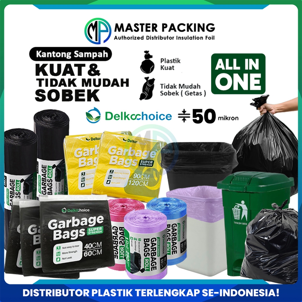 Kantong Plastik Sampah Roll dan Pack / Plastic Trash Bag / Garbage Bags / Kresek Tebal Delkochoice