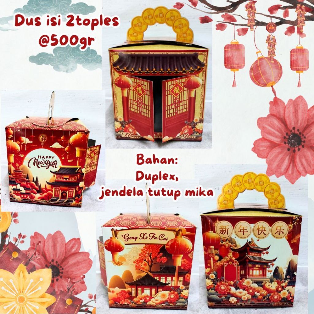 

Dus Toples isi 2 toples hardtop 500gram parcel kue kering Imlek