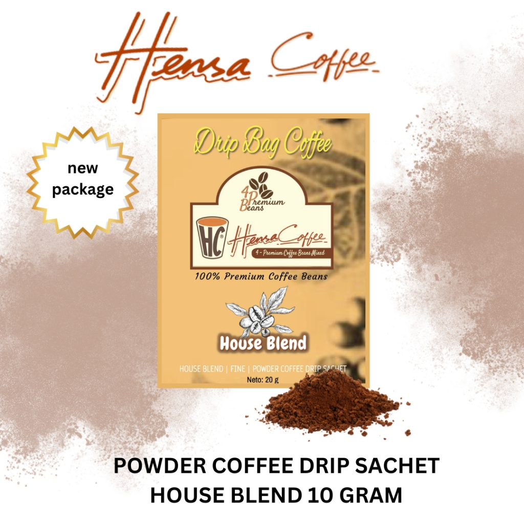 

Hensa Coffee - House Blend Powder Coffee Drip Sachet 10 Gram Bubuk Kopi Instant