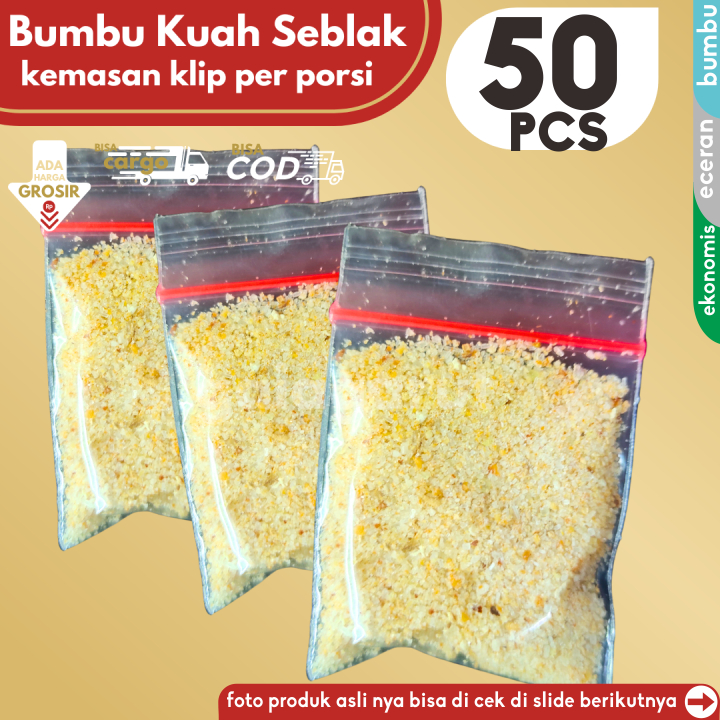 

50 KLIP Bumbu TUNGGAL SEBLAK untuk kuah cuanki instan 1 Klip/Porsi by Gaiagarut