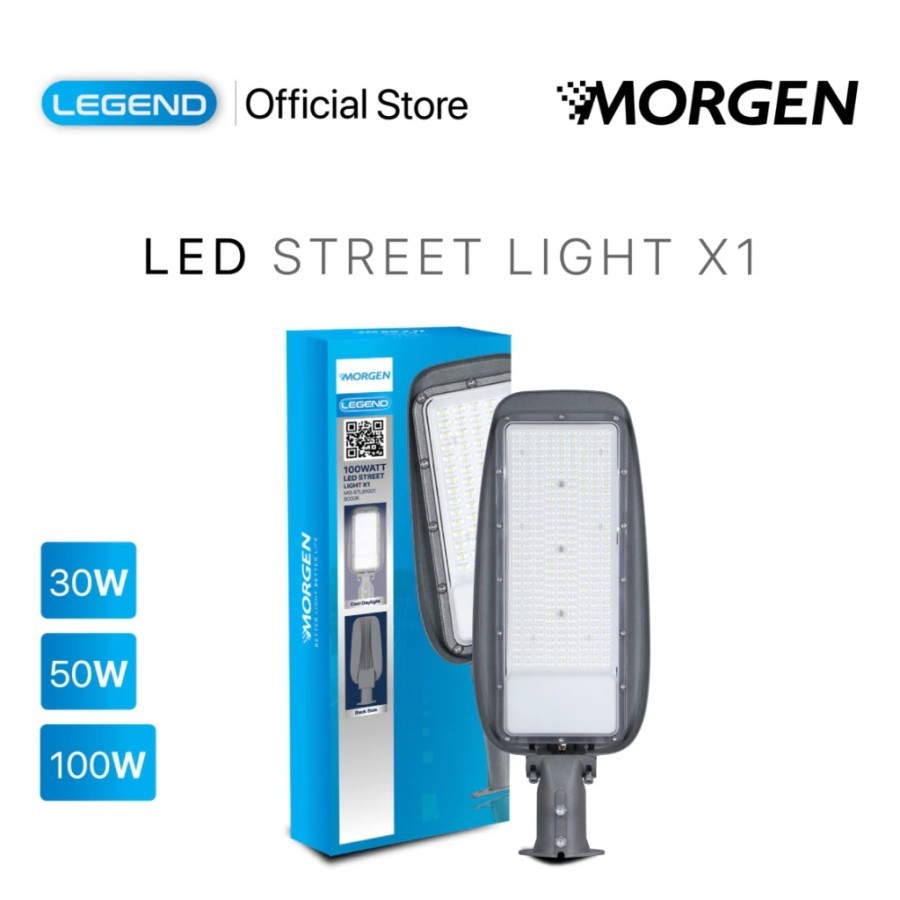Morgen Lampu Jalan Street Light X1 Series 30W 50W 100W Lampu Jalan LED IP65