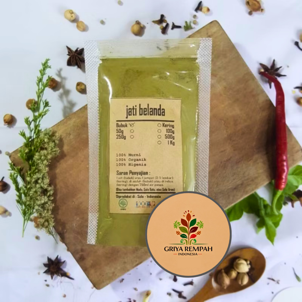 

DAUN JATI BELANDA BUBUK 50 GRAM Premium Ramuan Rempah Herbal Kering Alami Jamu Tradisional untuk Kesehatan dan Pelangsingan Londo Simplisia Guazuma ulmifolia