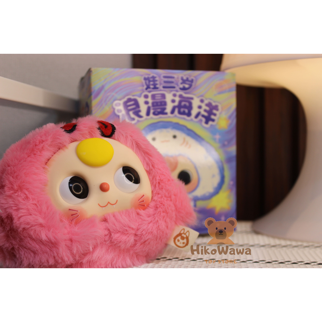 HIKOWAWA  - Boneka Baby Three Viral Mata Bergerak Pink / Blob Fish Kepala Gendut / Special Romantic 