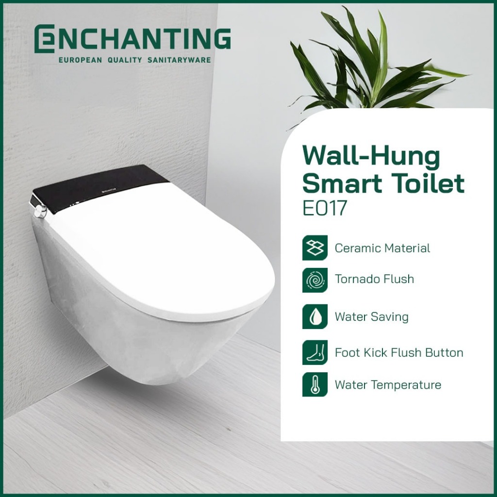 ENCHANTING Wall Hung Smart Toilet/Kloset Duduk Pintar Automatic E017