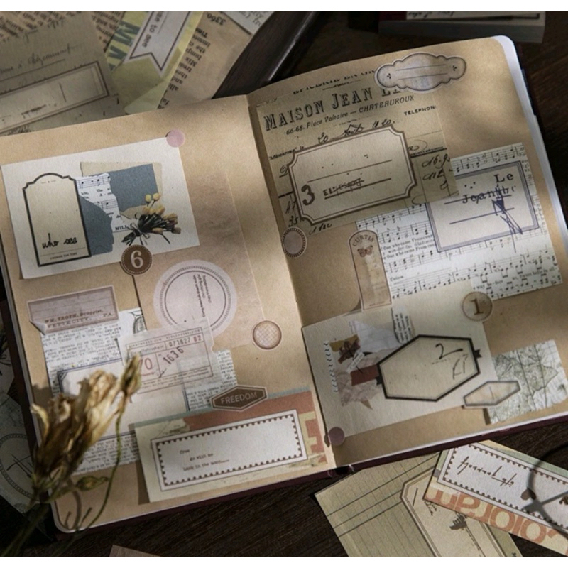 

[TGV011] 5 pcs - Memo Pad Tanpa Perekat / Kertas Dekorasi Vintage / Dekorasi Scrapbook / Journal Kit / Jurnal Kit / Bujo Penpal Bullet