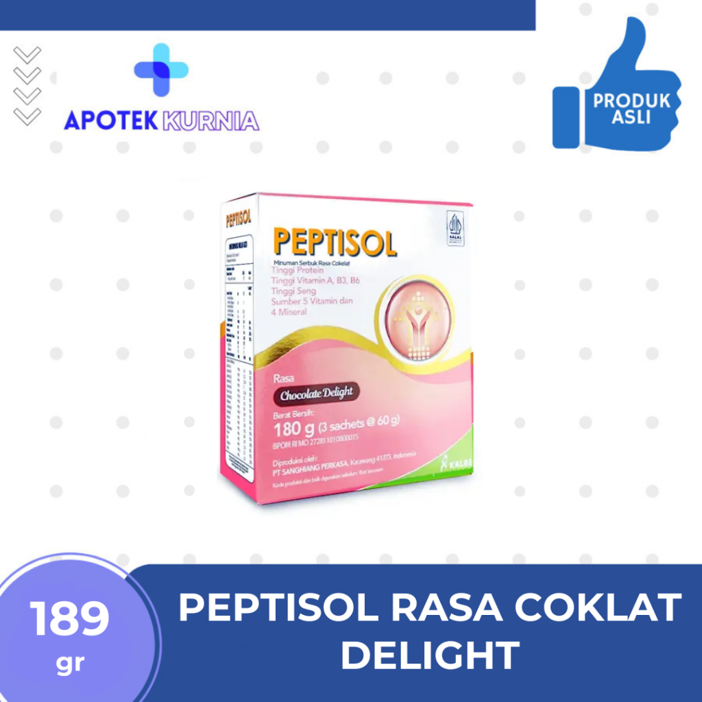 

PEPTISOL RASA COKLAT DELIGHT 189GR / SUSU DENGAN PROTEIN TINGGI DALAM MASA PEMULIHAN