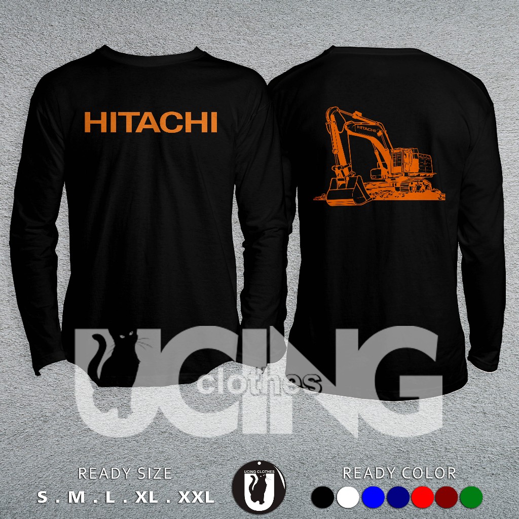Kaos Baju Excavator Alat Berat Hitachi Kaos Lengan Panjang Distro