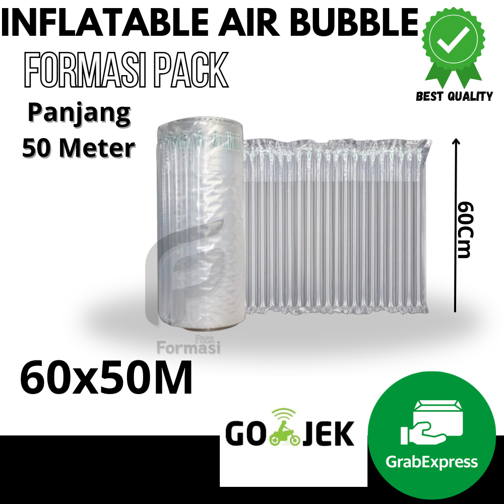 

INFLATABLE AIR BUBBLE 60cm X 50m Cushion Wrap Fo-Air / Bubble Wrap Angin Tebal Roll / Poly Air Bubble