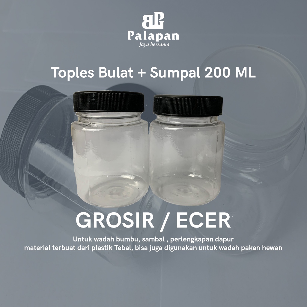 Botol Plastik Bumbu dapur / Toples sambal 200 ML / Toples Tabung Plastik 200 ml / Botol Plastik Sela