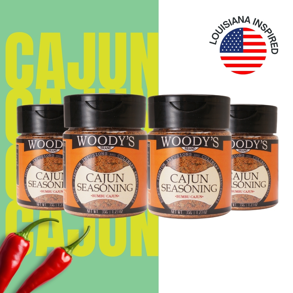 

[QUATTRO] WOODYS BRAND Bundling 4 X Bumbu Cajun Serbaguna 35 Gram Dry Rub Cajun Seasoning Bumbu Marinasi Serbaguna Rendah Kalori Rempah Rempah Premium