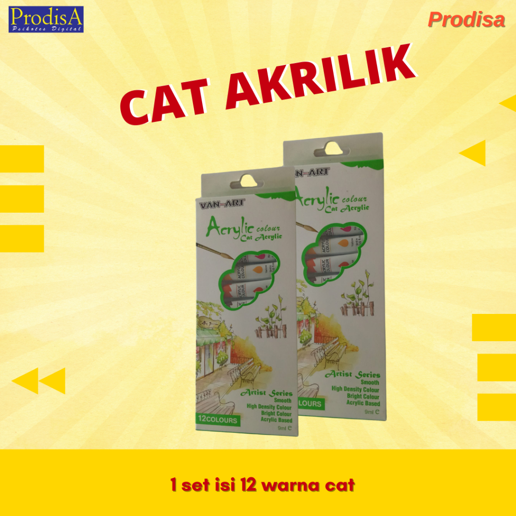 

Cat Akrilik dan Van-Art 1 set 12 warna