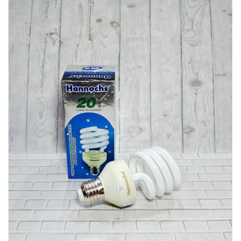 BOLA LAMPU HANNOCHS SPIRAL 20 WATT - HANNOCHS (GARANSI)